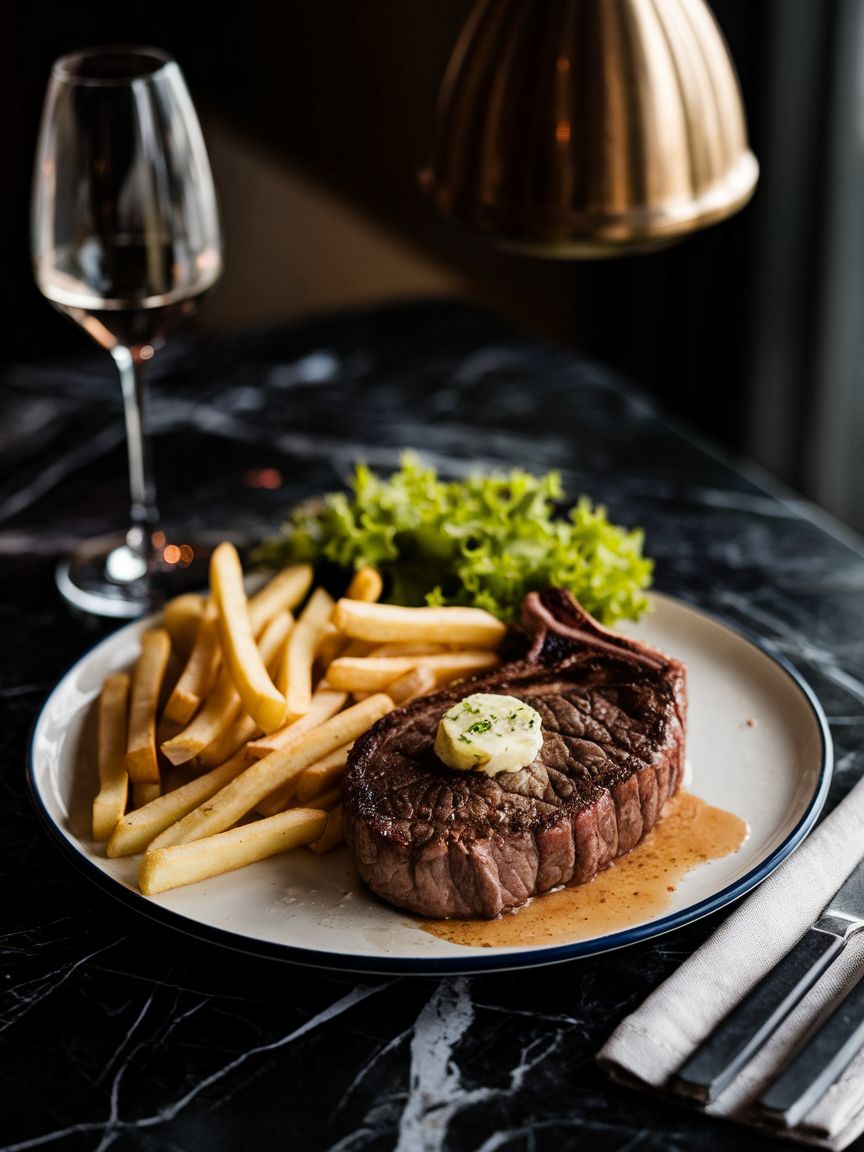 Elegant French bistro plating with seasonal ingredients
